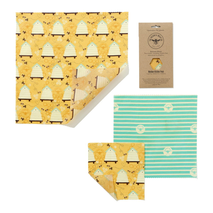 Beeswax Wraps Medium Kitchen Pack