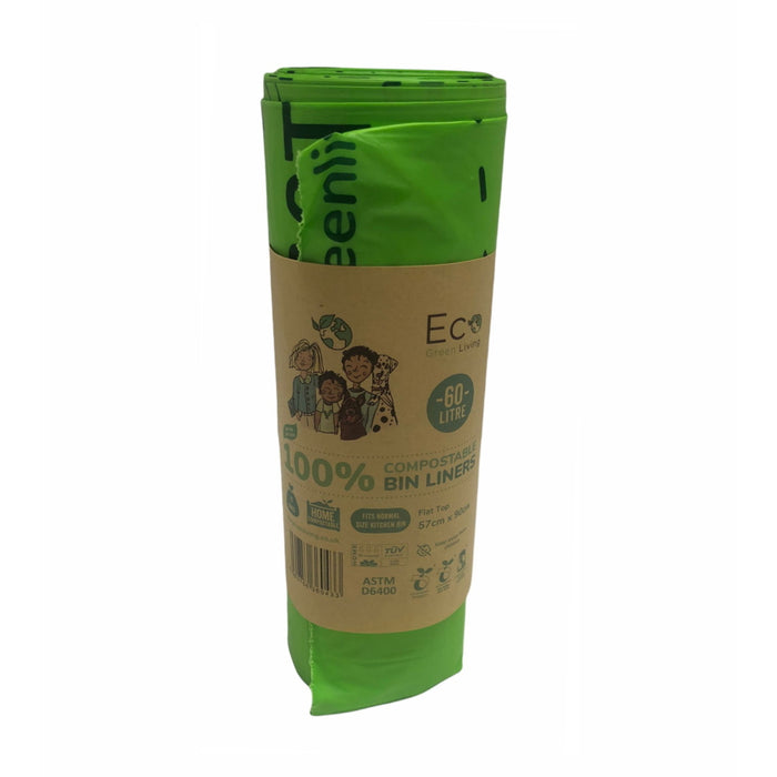 Compostable Bin Liners 60 Litre Pack of 10