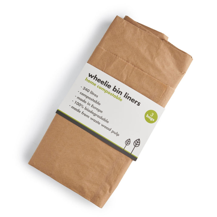 Compostable Paper Wheelie Bin Liners 240 Litre Pack of 3