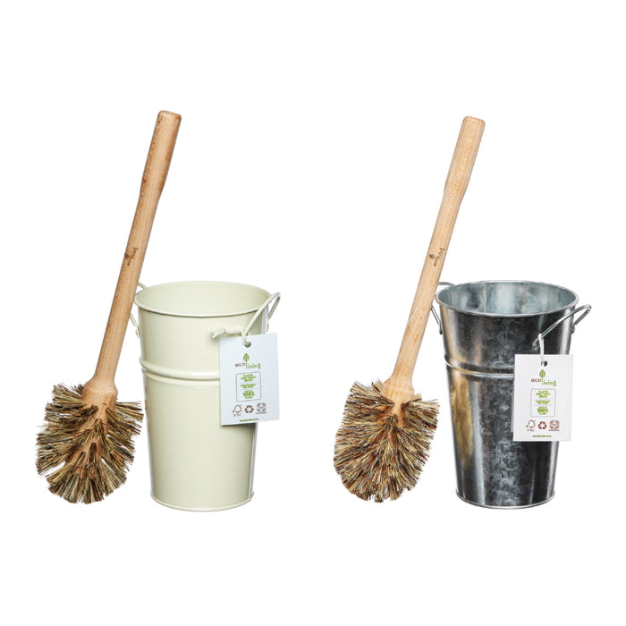 Natural Bristle Wooden Toilet Brush and Holder