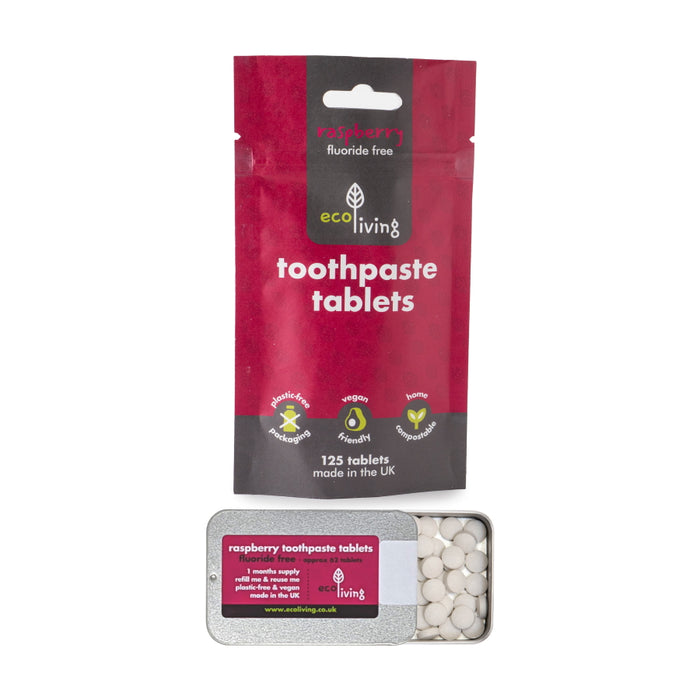 Natural Toothpaste Tablets Without Fluoride Raspberry