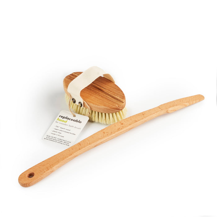 Wooden Bath Brush With Removable Head