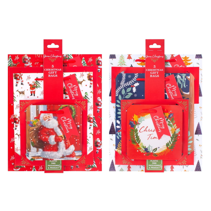 Plastic Free Christmas Gift Bags Pack of 3