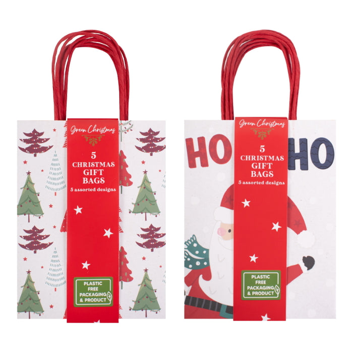 Plastic Free Christmas Gift Bags Pack of 5