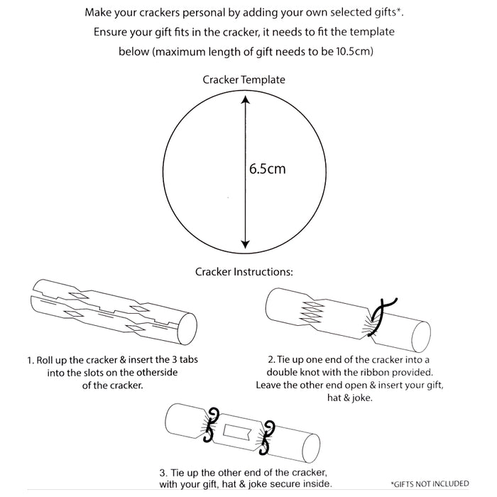 Plastic Free Make Your Own Christmas Crackers 13.5" Pack of 6