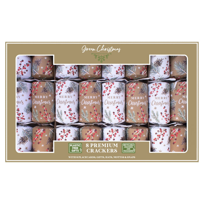 Plastic Free Premium Christmas Crackers 12.5" Pack of 8