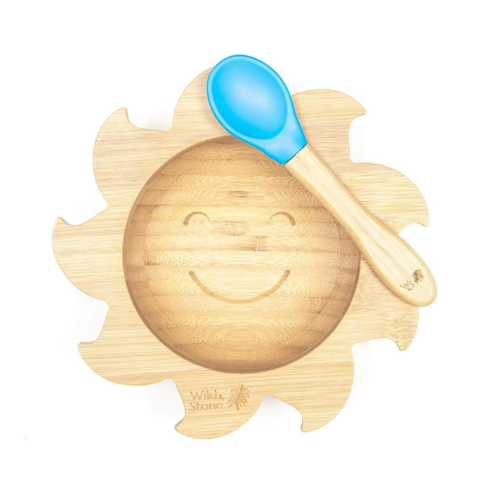 Bamboo Weaning Suction Bowl and Spoon Set Sunshine