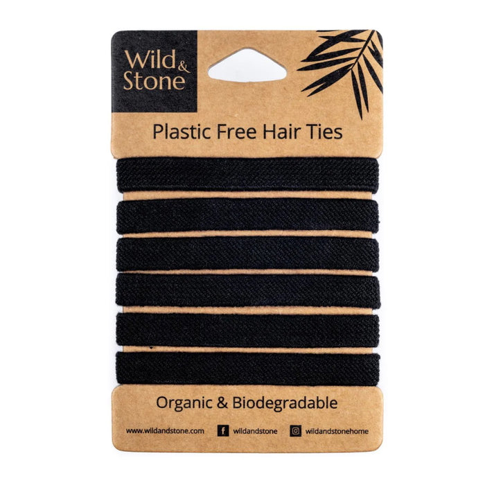 Natural Organic Plastic Free Hair Ties Pack of 6