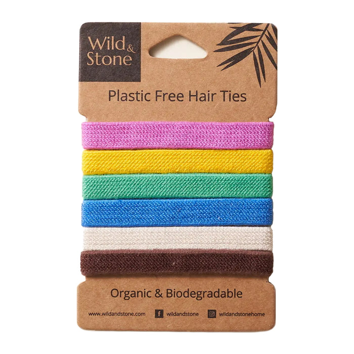 Natural Organic Plastic Free Hair Ties Pack of 6