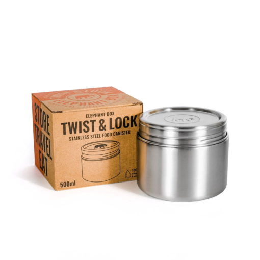 Twist and Lock Leakproof Stainless Steel Canister 500ml