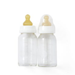 Glass Baby Bottle With Natural Rubber Nipple Pack of 2