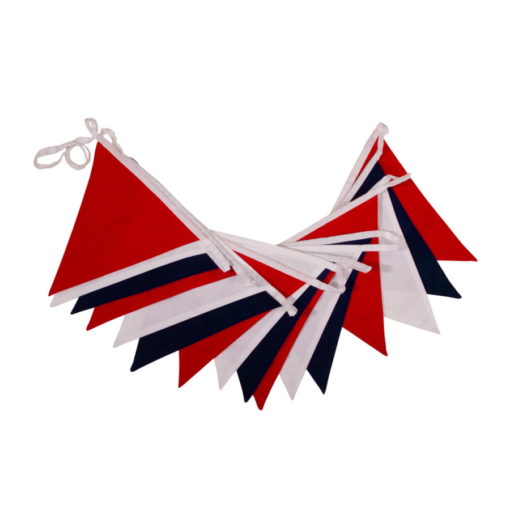 Cotton Bunting Red, White and Blue Triangle 5 Metre